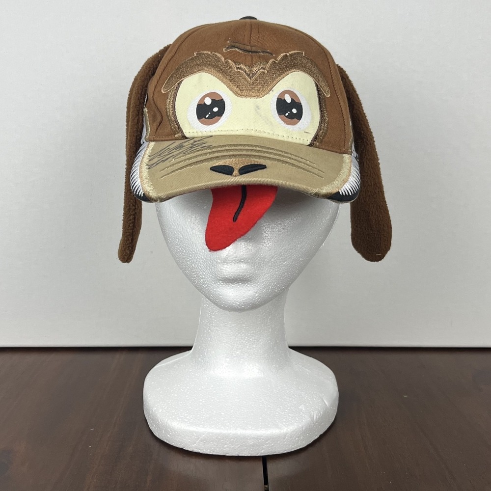 Rare Signed Monster Jam Monster Mutt Hat Cap with Ears & Tongue YOUTH Brown